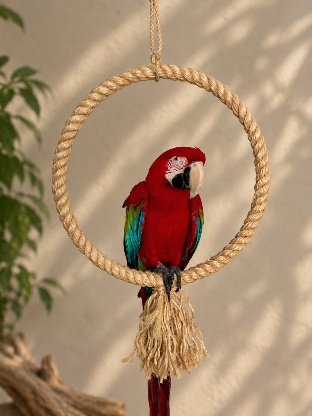 45cm Natural Sisal Rope Hoop Parrot Swing (24mm Rope)