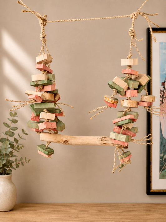 Pink & Green Swing For Macaw or Large Parrot