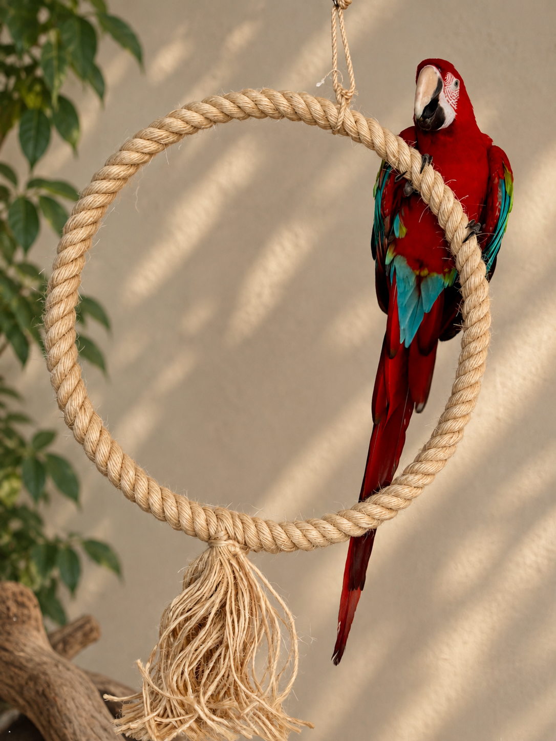 60 cm Natural Sisal Rope Hoop Parrot Swing (28mm Rope)